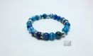 Bracelet femme pierres naturelles gemme agate bleue