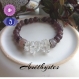 Bracelet femme, améthyste et cristal de roche naturels, bracelet en pierres semi-précieuses, yoga, chakras, bouddha, bracelet protection