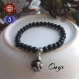 Bracelet femme, onyx noir naturels, bracelet en pierres semi-précieuses, yoga, chakras, bouddha, bracelet de protection