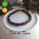 Bracelet en perles d'oeil de tigre naturel, bracelet en pierres semi-précieuses, chakras, bouddha, reiki, bracelet de protection