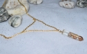 Bermude - collier coquillage naturel chaine or oxydable