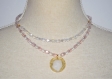 Dérive - pierre de mer naturel collier de perles pastel rose élégant