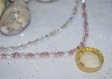 Dérive - pierre de mer naturel collier de perles pastel rose élégant