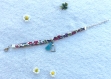 Bracelet ruban liberty au motif fleuri, rose, violet, vert, pompon et coeur