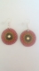 Boucles d'oreilles pointillisme rouge orange jaune originales rondes strass posca