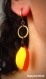 Boucles d'oreilles plumettes cercles jaune / orange