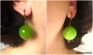Boucles d'oreilles bicolores vertes rondes