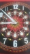 Horloge rouge dot art pointillisme ardoise strass posca 