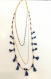 Le bleu nuit: long collier à triple chaine couleur nuit étoilée