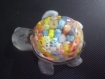 Tortue figurine en résine - perles multicolores