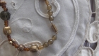 Collier perles de verre couleur topaze