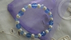 Bracelet perles de verre bleu