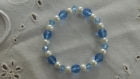 Bracelet perles de verre bleu