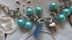 Bracelet sur chaine, perles turquoise