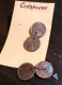 Bijoux pièces de monnaie 1 centime boucles d'oreilles