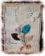 Carte d'anniversaire shabby rose et beige et sa farandole de fleurs