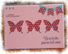 Carte d'anniversaire printanière ornée de 3 papillons et de jolis fanions