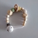 Attache tétine en bois non traité et perles crochetées - idéal pour bébé - fait main au crochet