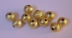 10 perles en métal dépoli 8 mm dorées