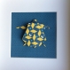 Cadre origami tortue bleue
