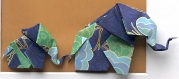 Cadre origami famille elephant et coeur