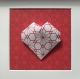 Cadre origami coeur rouge