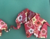 Cadre origami famille elephant fleurs et coeur 3d