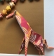 Cadre origami girafe et étoiles du bonheur 3d