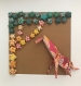Cadre origami girafe et étoiles du bonheur 3d
