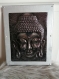 Cadre bouddha noir en relief