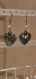 Boucles d'oreilles 'coeur argente' et perle