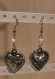 Boucles d'oreilles 'coeur argente' et perle