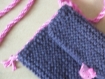 Pochette en laine - violette - bouton hello kitty
