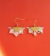 Boucles d'oreilles origami forme géométrique dorées à l'or fin