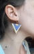 Boucles d'oreilles triangulaires origami bleues et dorées