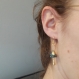 Boucles d'oreilles berlingot bleues et dorées