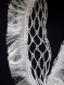 Pelote laine frange blanc pour echarpe ou snood 