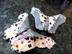 Lot de 2 papillons origami tissu, ton saumon et gris