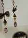 Ensemble de bijoux cabochon ovale chat du cheshire  pendentif porte photo et boucles d'oreilles pendantes verre