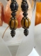 Boucles d'oreilles perles de verre tchèque, citrouilles antiques