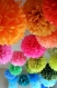 Ensemble de 10 boules décorative à suspendre - boules papier crépon - sphères décoratives - pompoms