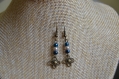 Boucles d'oreilles perles bleues nacre
