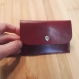 Porte cartes en cuir marron et rose - porte carte bleue - cartes de visites -  fabriqué en france et cousu à la main - doublé croute de cuir