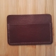 Porte-cartes en cuir marron - porte carte bleue - porte cb - fabriqué en france et cousu à la main