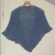Magnifique chale bleu duveteux laine bergere de france