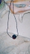 Collier coton 51. cm de long fermoirs en argent massif (925), perle filée au chalumeau 15 mm de diamètre