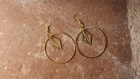 Bo-40-boucles d'oreilles couleur doré créoles et losange