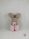 Doudou lapin rose au crochet - idéal cadeau de naissance