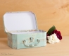 Tour eiffel, paris, décoration saint valentin - minable boîte en carton bleu pastel chic - titulaire de la carte de mariage - boîte de mariage rustique