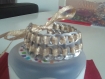 Bracelet capsules aluminium et ruban doré